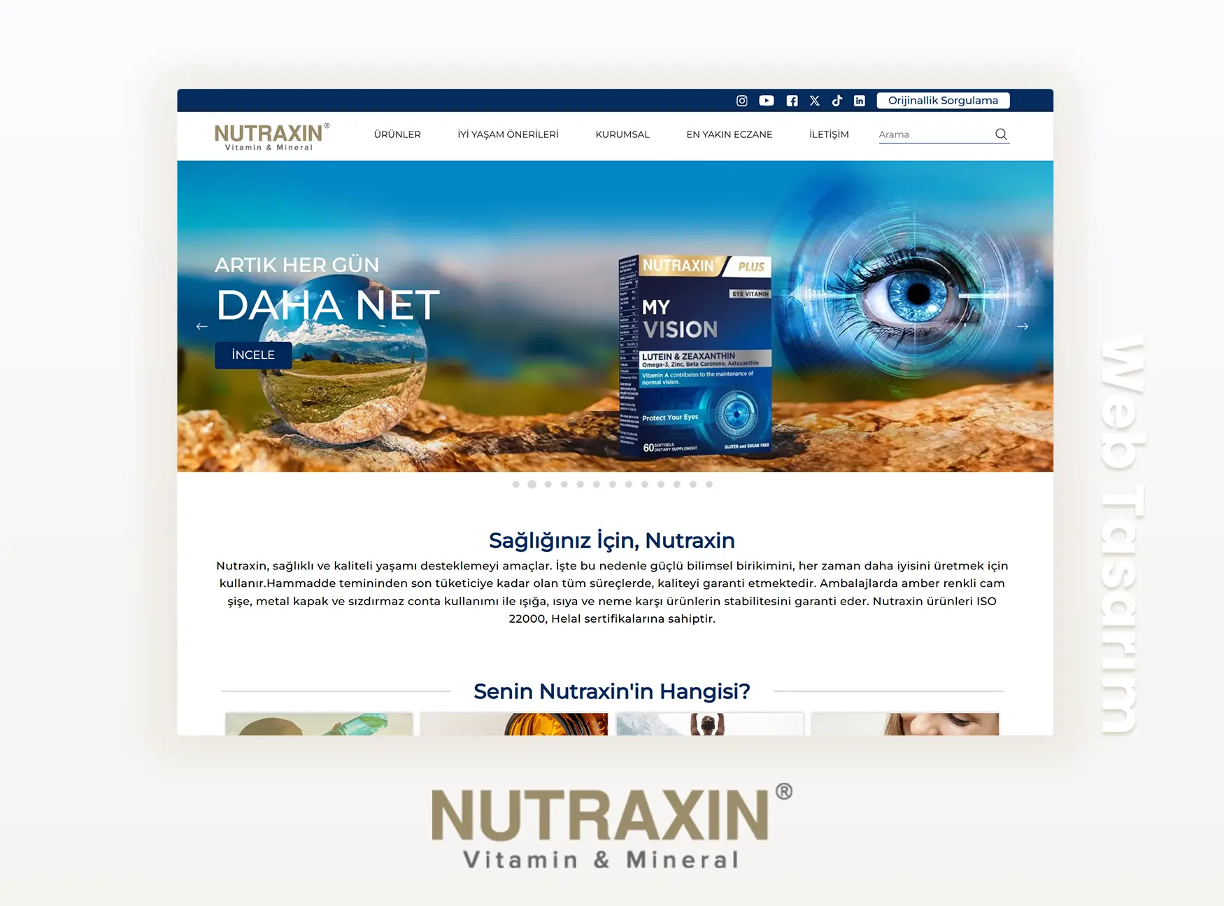 Nutraxin Web Tasarım Çalışması | Magna Dijital